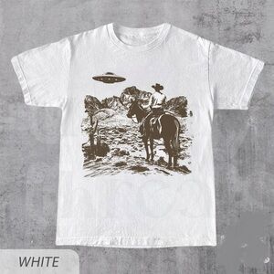 Ufo Western Shirt Retro T-Shirt Retro Cowboy TShirt Rodeo T Shirt